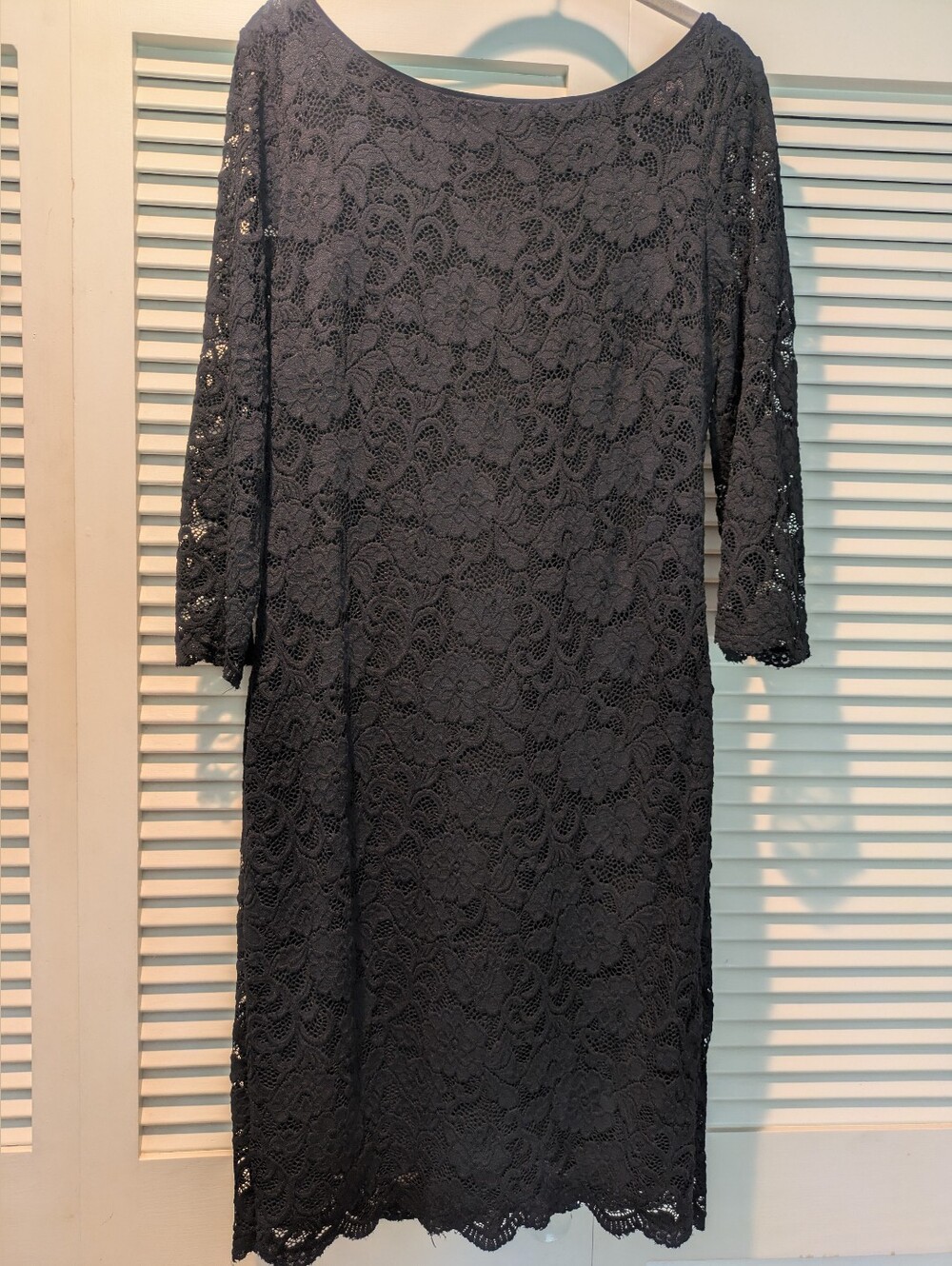 White House Black Market NWT Black Lace Cocktail Semi Formal Dress Size M Med